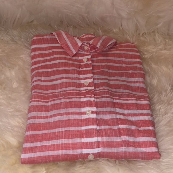 J.Crew Salmon Striped Collared Shirt - Picture 5 of 10
